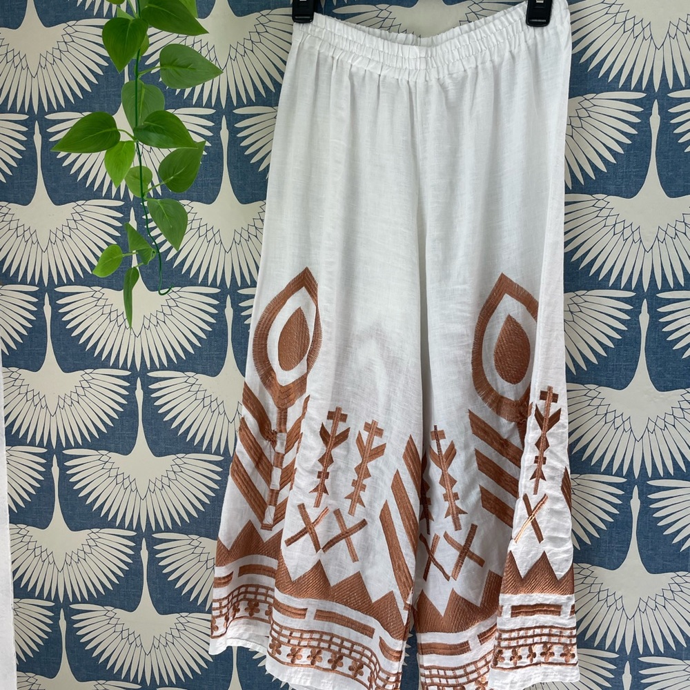 Greek Archaic Kori linen Palazzo pants Size Small 🇬🇷